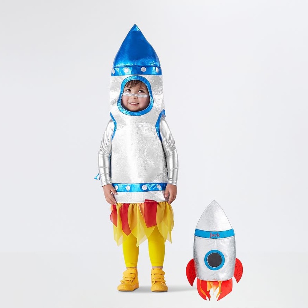 Pottery Barn Toddler Light-Up 3-D Rocket Halloween Costume Size 3T Like New